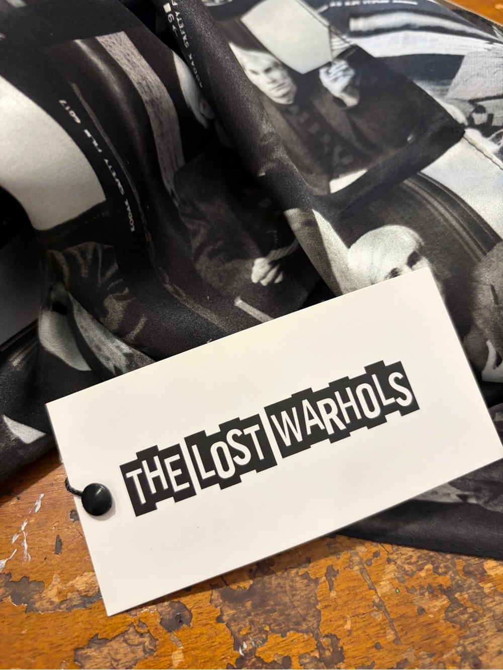 100% Silk  “The Lost Warhols” Black & White Photo-Print Scarf